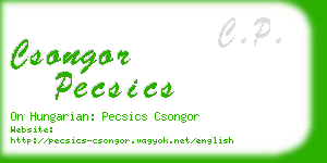 csongor pecsics business card